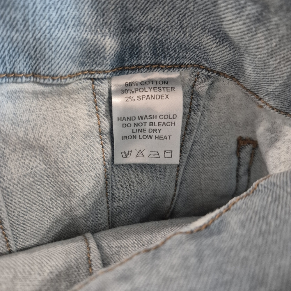 EESome Wide Leg Patch Pocket Frayed Hem Jeans Medium - Picture 5 of 10